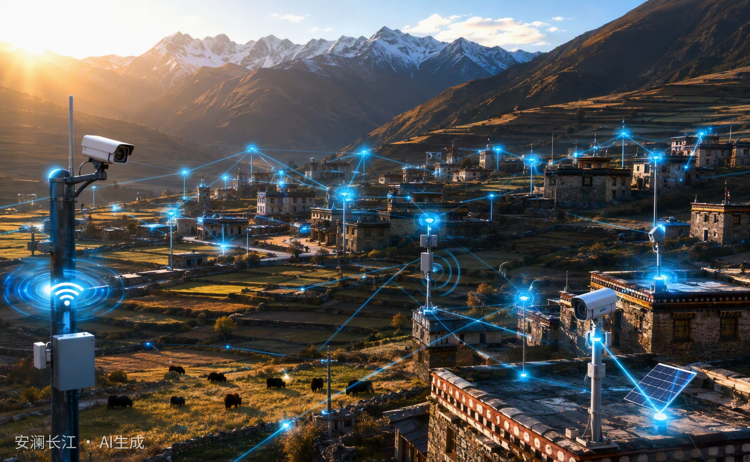 数字乡村：山区乡村叠加数字平台光效 Digital village platform empowering rural governance